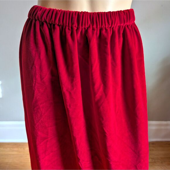 Vintage Handmade Red Velvet Midi Skirt Holidays Whimsigoth Academia Size XL - Picture 4 of 6